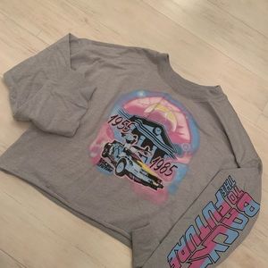 Girls back to the future cropped long sleeve top